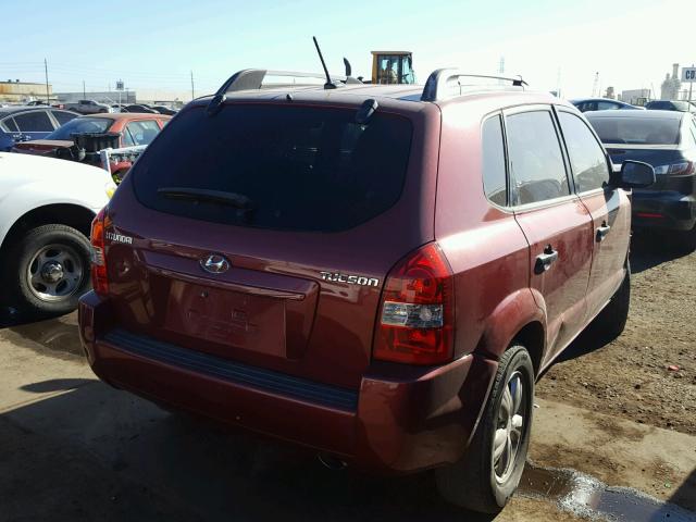 KM8JM12B49U991587 - 2009 HYUNDAI TUCSON GLS MAROON photo 4