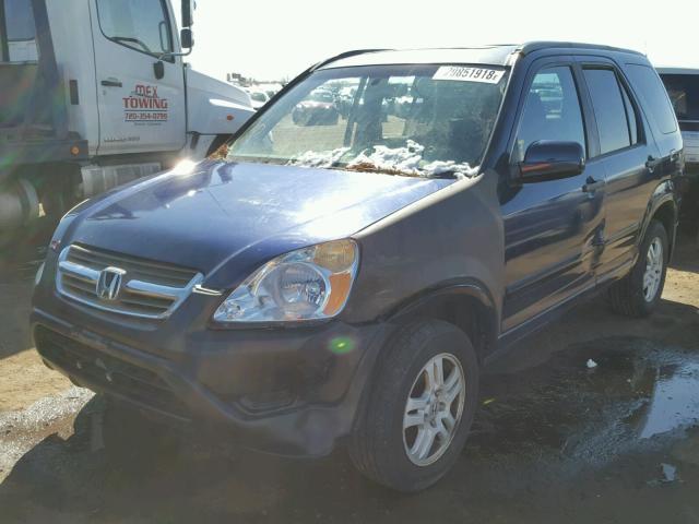 JHLRD78892C003210 - 2002 HONDA CR-V EX BLUE photo 2