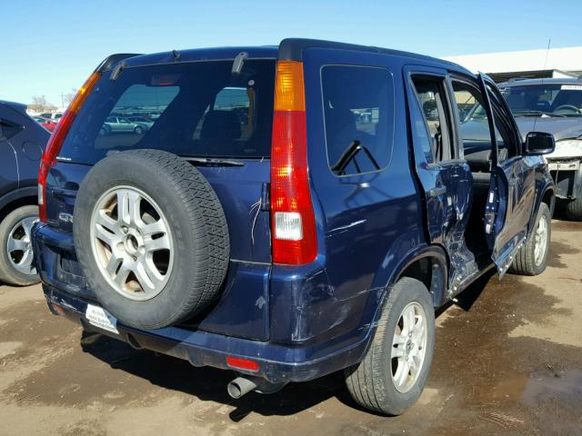 JHLRD78892C003210 - 2002 HONDA CR-V EX BLUE photo 4