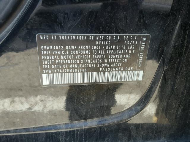 3VW1K7AJ7EM382866 - 2014 VOLKSWAGEN JETTA BASE 黑色 照片 10