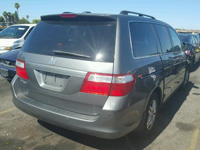 5FNRL38777B061567 - 2007 HONDA ODYSSEY EX GRAY photo 4
