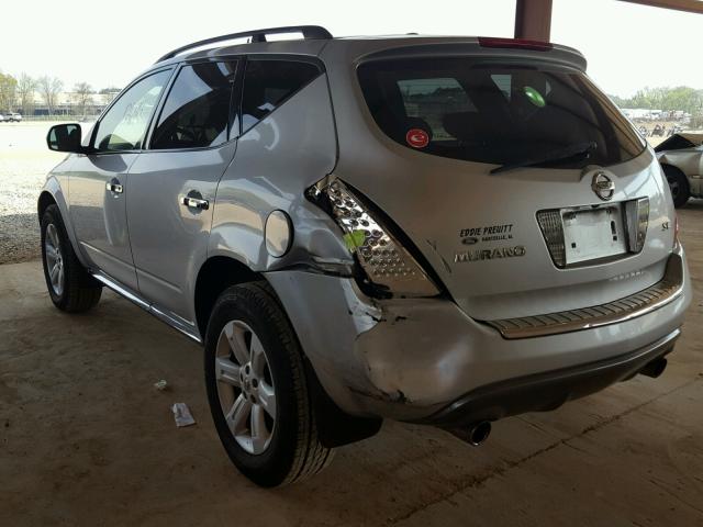 JN8AZ08TX7W519402 - 2007 NISSAN MURANO SL SILVER photo 3