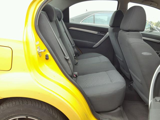 KL1TG56E39B317935 - 2009 CHEVROLET AVEO LT YELLOW photo 6