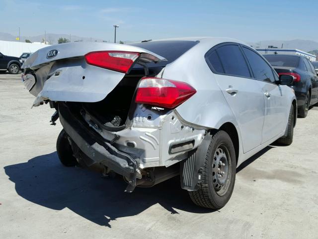 KNAFK4A61F5297819 - 2015 KIA FORTE LX SILVER photo 4