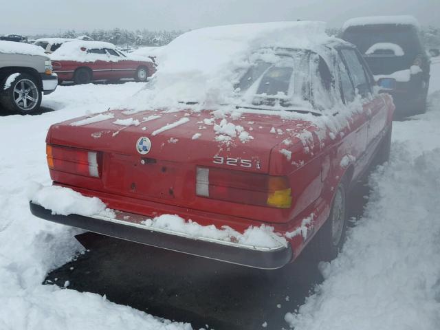 WBABB230XH1941243 - 1987 BMW 325 I AUTO RED photo 4