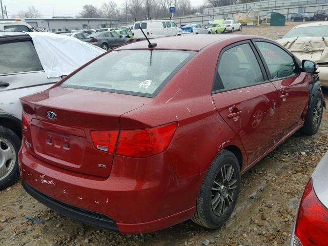 KNAFU4A21A5837301 - 2010 KIA FORTE EX BURGUNDY photo 4