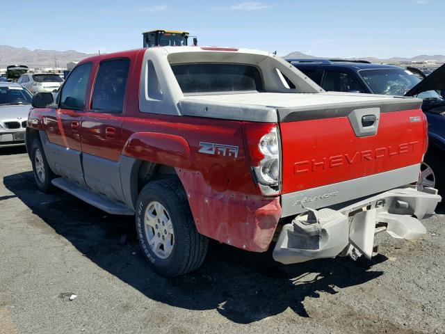 3GNEC13T72G142134 - 2002 CHEVROLET AVALANCHE RED photo 3