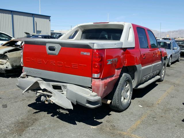 3GNEC13T72G142134 - 2002 CHEVROLET AVALANCHE RED photo 4