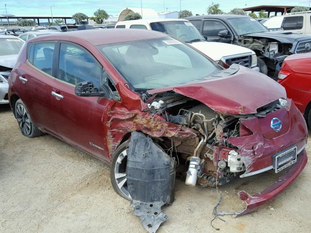 1N4AZ0CP6FC301484 - 2015 NISSAN LEAF S RED photo 1