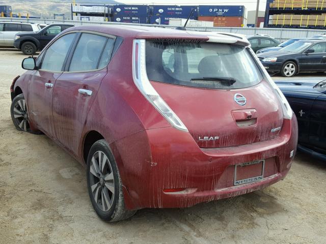 1N4AZ0CP6FC301484 - 2015 NISSAN LEAF S RED photo 3