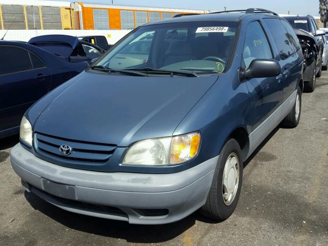 4T3ZF13C31U390879 - 2001 TOYOTA SIENNA LE BLUE photo 2