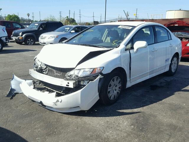 19XFA4F52AE000611 - 2010 HONDA CIVIC GX WHITE photo 2