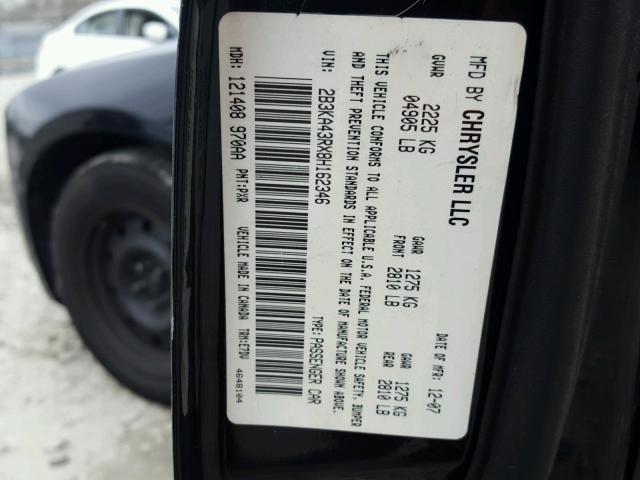 2B3KA43RX8H162346 - 2008 DODGE CHARGER BLACK photo 10