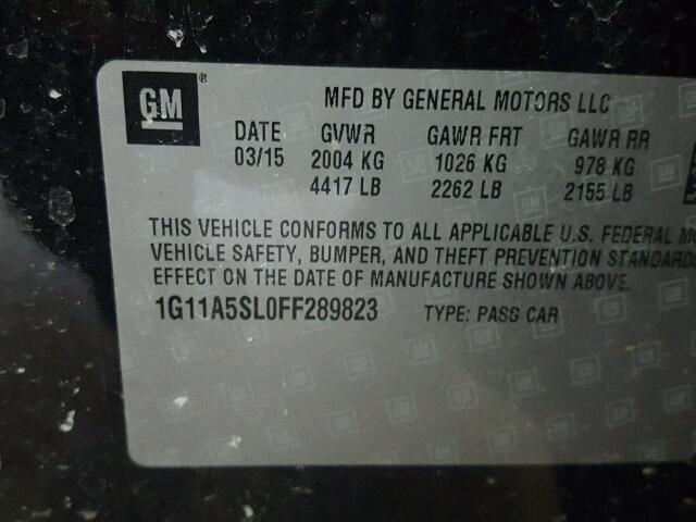 1G11A5SL0FF289823 - 2015 CHEVROLET MALIBU LS შავი ფოტო 10