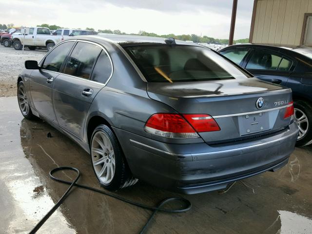 WBAHN83507DT65871 - 2007 BMW 750 GRAY photo 3