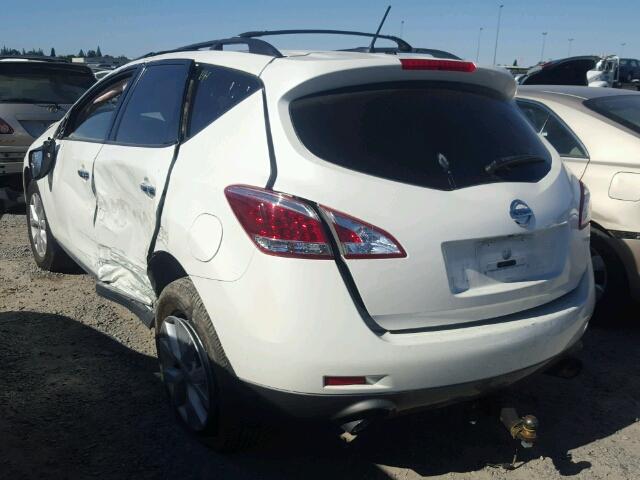 JN8AZ1MU2CW105528 - 2012 NISSAN MURANO S WHITE photo 3