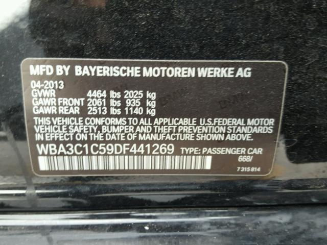 WBA3C1C59DF441269 - 2013 BMW 328 I SULE BLACK photo 10