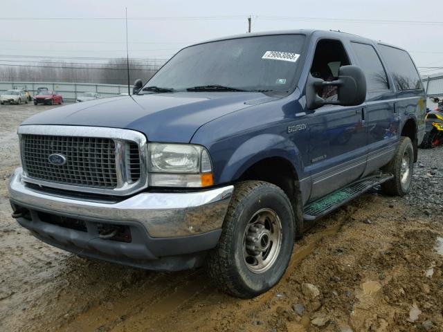 1FMSU41F72ED63744 - 2002 FORD EXCURSION BLUE photo 2