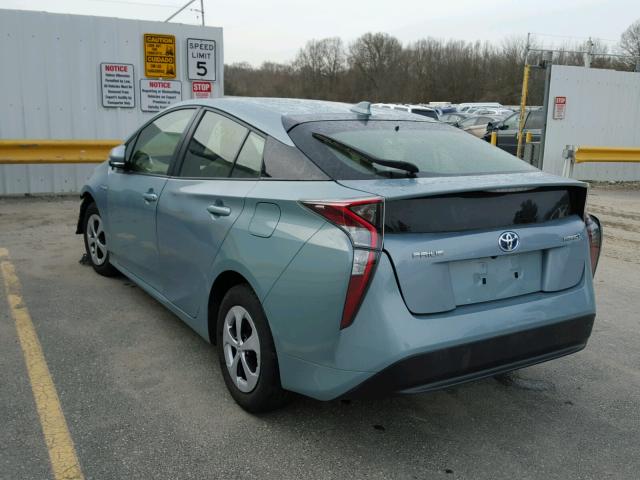 JTDKBRFU5H3036164 - 2017 TOYOTA PRIUS TEAL photo 3