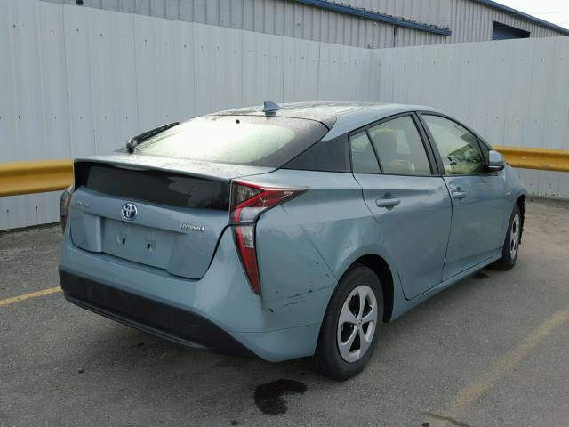 JTDKBRFU5H3036164 - 2017 TOYOTA PRIUS TEAL photo 4