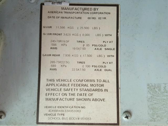 4DRBRABL83A951083 - 2003 IC CORPORATION 3000 黄色 照片 10