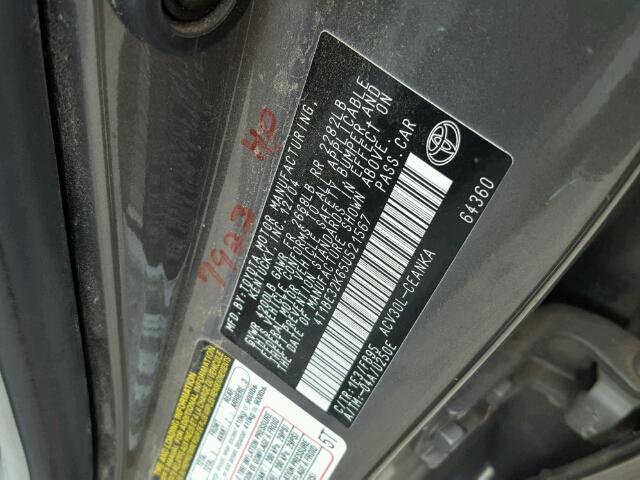 4T1BE32K65U521567 - 2005 TOYOTA CAMRY LE GRAY photo 10