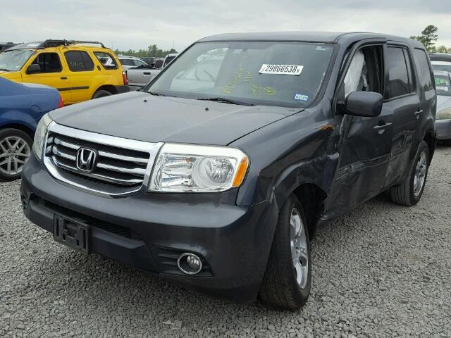 5FNYF3H4XDB001545 - 2013 HONDA PILOT EX GRAY photo 2