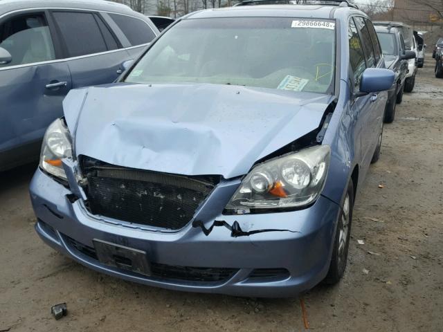 5FNRL38646B040701 - 2006 HONDA ODYSSEY EX BLUE photo 2