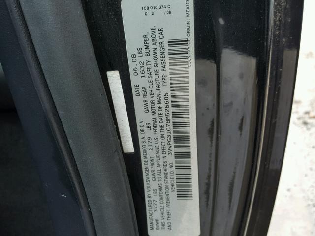 3VWPG31C78M526605 - 2008 VOLKSWAGEN NEW BEETLE 黑色 照片 10