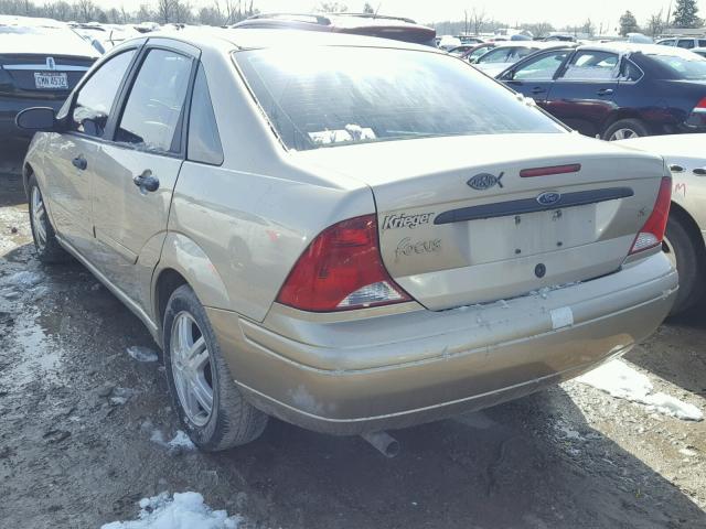 1FAFP34P71W115553 - 2001 FORD FOCUS SE BEIGE photo 3