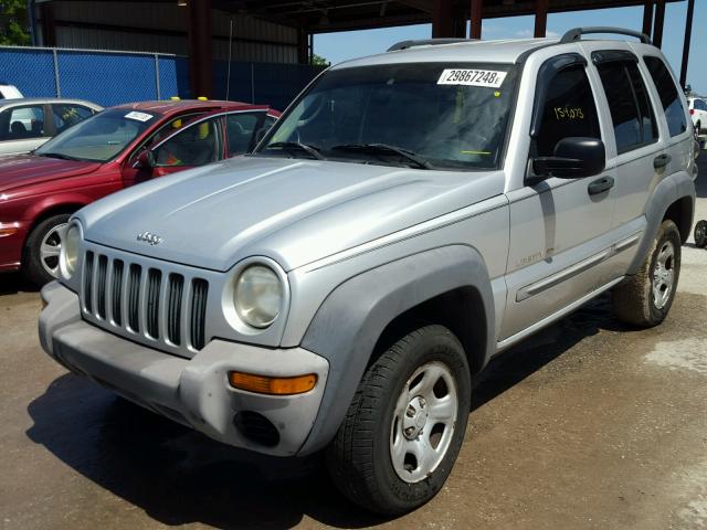 1J8GL48K02W230388 - 2002 JEEP LIBERTY SP SILVER photo 2