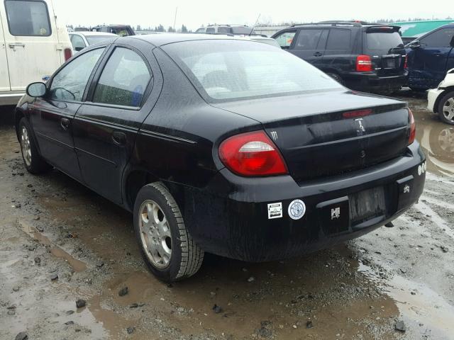 1B3ES56C45D186108 - 2005 DODGE NEON SXT BLACK photo 3