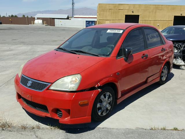 JS2RA62S865303664 - 2006 SUZUKI AERIO RED photo 2