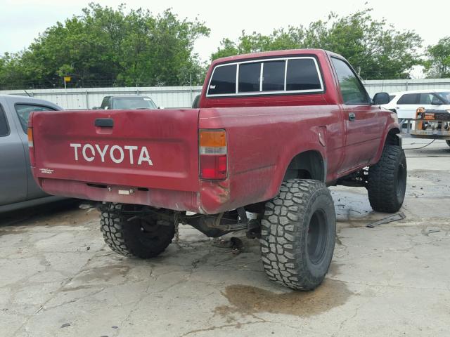 JT4RN01P1N0039658 - 1992 TOYOTA PICKUP 1/2 BURGUNDY photo 4