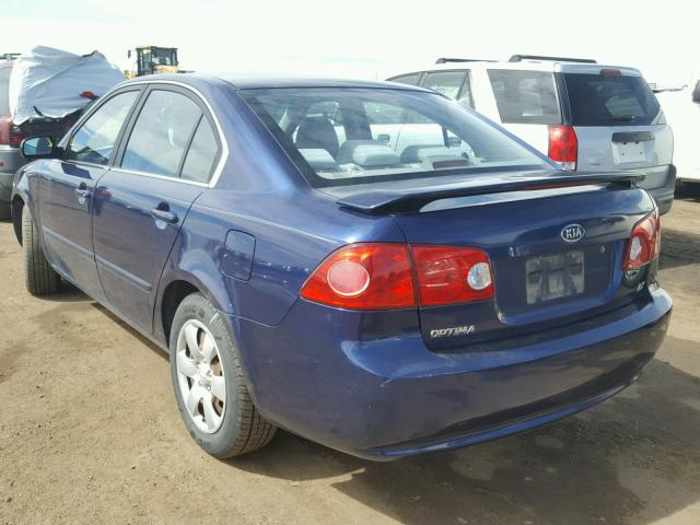 KNAGE123585244042 - 2008 KIA OPTIMA LX BLUE photo 3