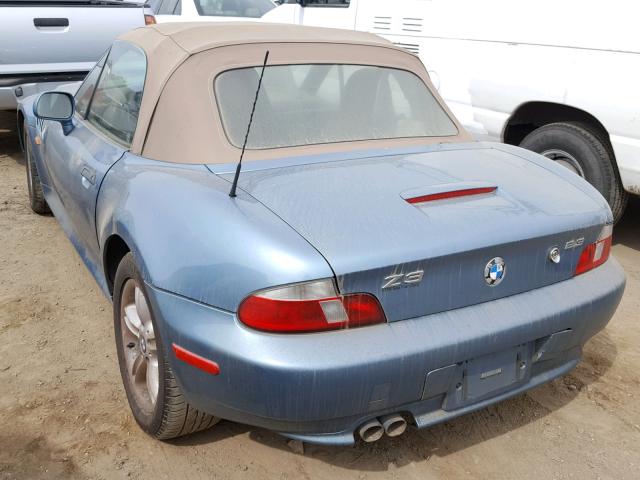 WBACH9343YLG18089 - 2000 BMW Z3 2.3 BLUE photo 3