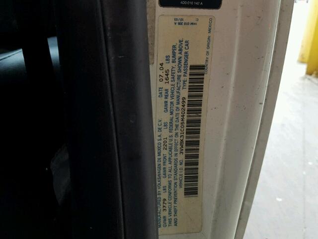 3VWBK31C05M402499 - 2005 VOLKSWAGEN NEW BEETLE 白色 照片 10