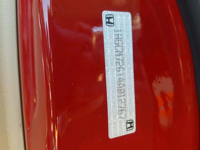 1HGCM72614A012767 - 2004 HONDA ACCORD EX RED photo 10