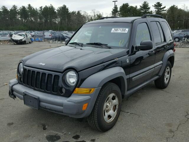 1J4GL48K76W150366 - 2006 JEEP LIBERTY SP BLACK photo 2