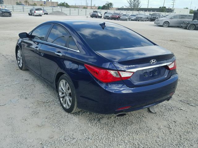 5NPEC4AC1BH031597 - 2011 HYUNDAI SONATA SE BLUE photo 3