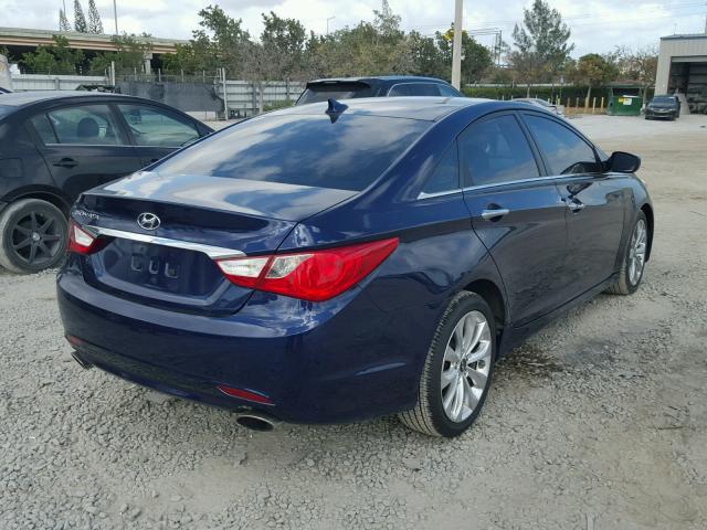 5NPEC4AC1BH031597 - 2011 HYUNDAI SONATA SE BLUE photo 4