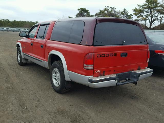 1B7HL48X82S544112 - 2002 DODGE DAKOTA QUA RED photo 3