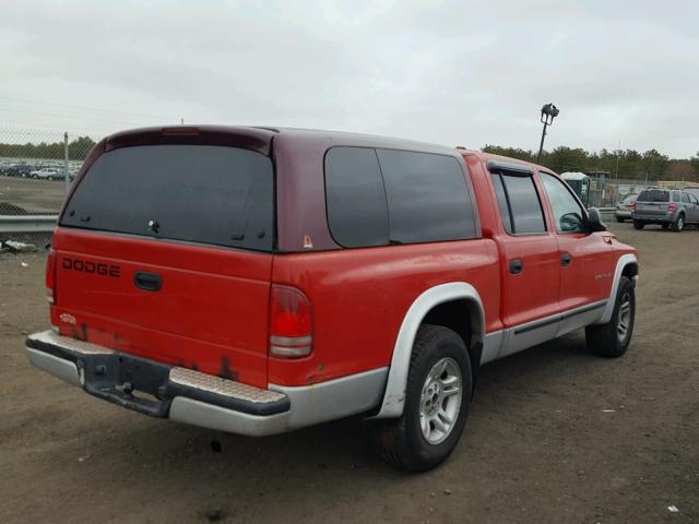 1B7HL48X82S544112 - 2002 DODGE DAKOTA QUA RED photo 4