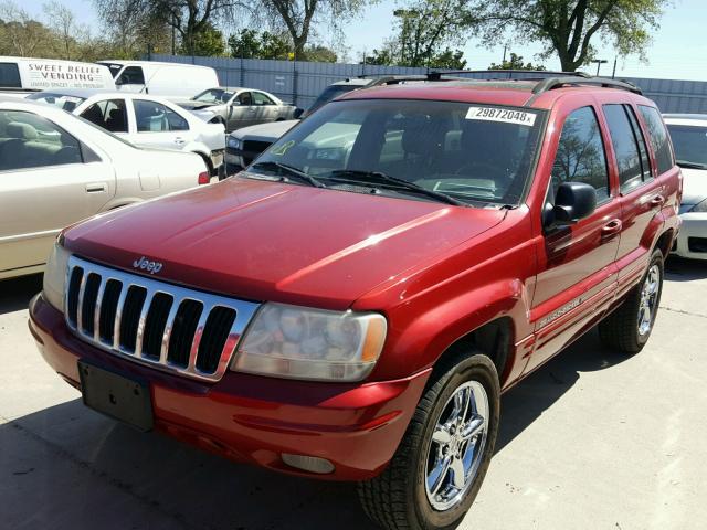 1J4GW58N81C726533 - 2001 JEEP GRAND CHER RED photo 2