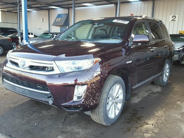 JTEDC3EH8C2008358 - 2012 TOYOTA HIGHLANDER MAROON photo 2