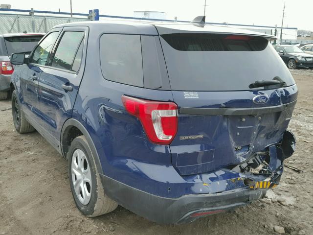 1FM5K8AR6GGC92861 - 2016 FORD EXPLORER P BLUE photo 3