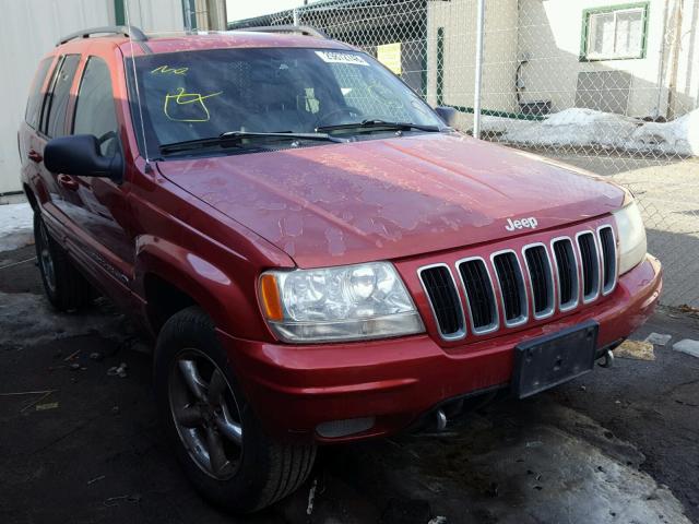 1J8GW68JX2C215697 - 2002 JEEP GRAND CHER RED photo 1