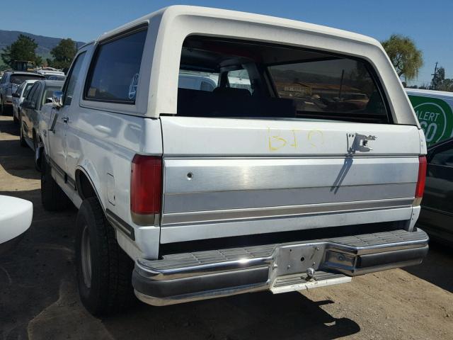 1FMEU15N7JLA54167 - 1988 FORD BRONCO U10 WHITE photo 3