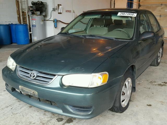 2T1BR12E61C831877 - 2001 TOYOTA COROLLA CE GREEN photo 2