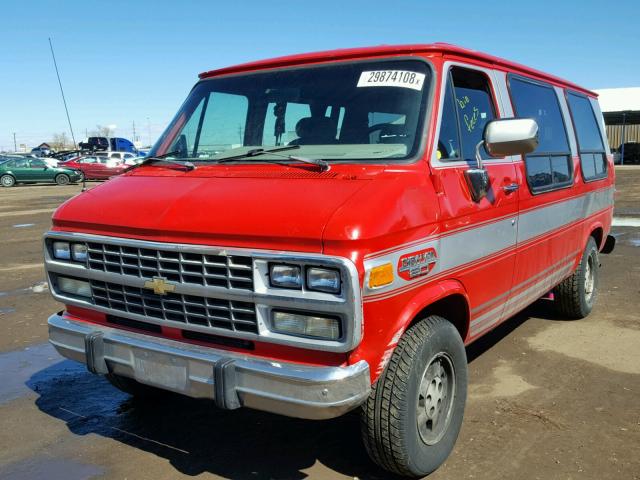 1GBEG25KXRF154737 - 1994 CHEVROLET G20 RED photo 2